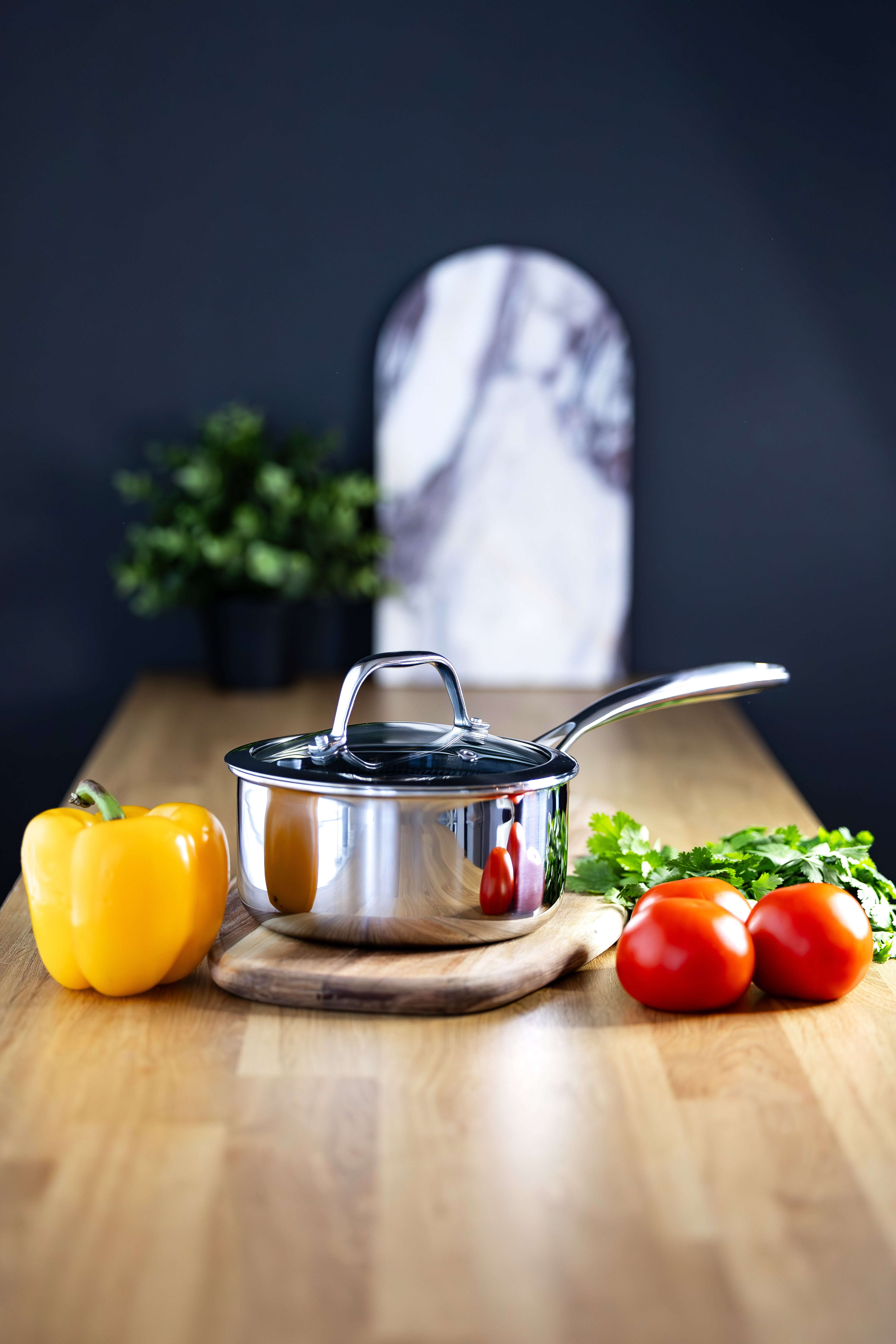 Stálhreiður sósupottur m/loki 16 cm